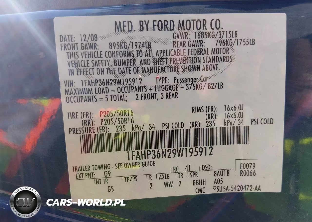 2009 Ford Focus Ses VIN:1FAHP36N29W195912 - 8