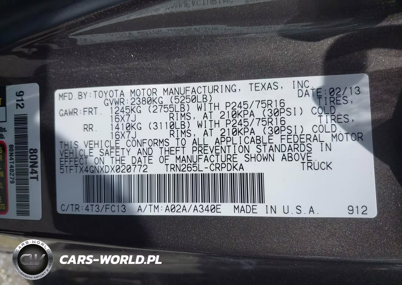 2013 Toyota Tacoma Prerunner VIN:5TFTX4GNXDX020772 - 9