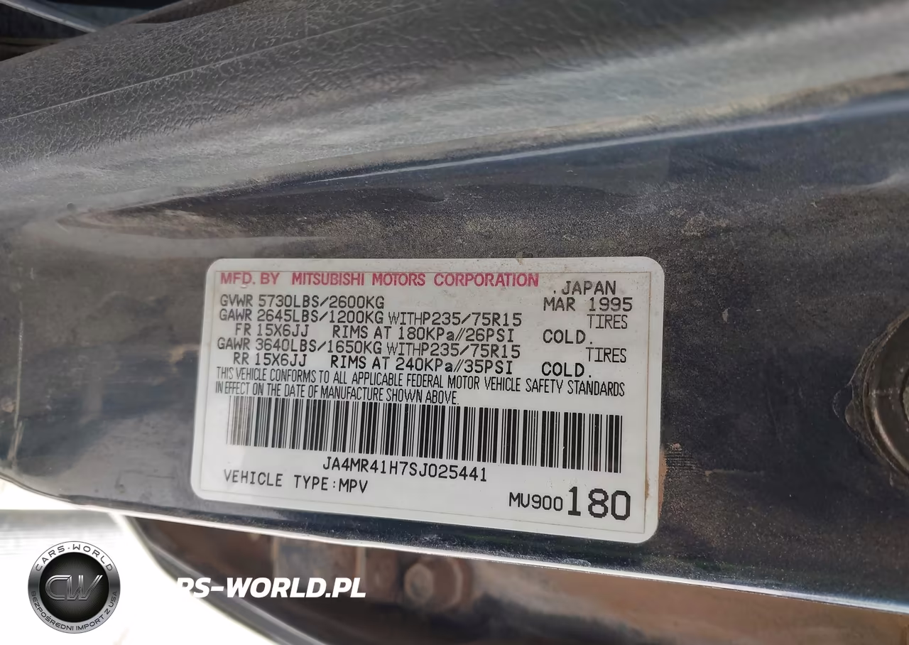 1995 Mitsubishi Montero Ls VIN:JA4MR41H7SJ025441 - 9