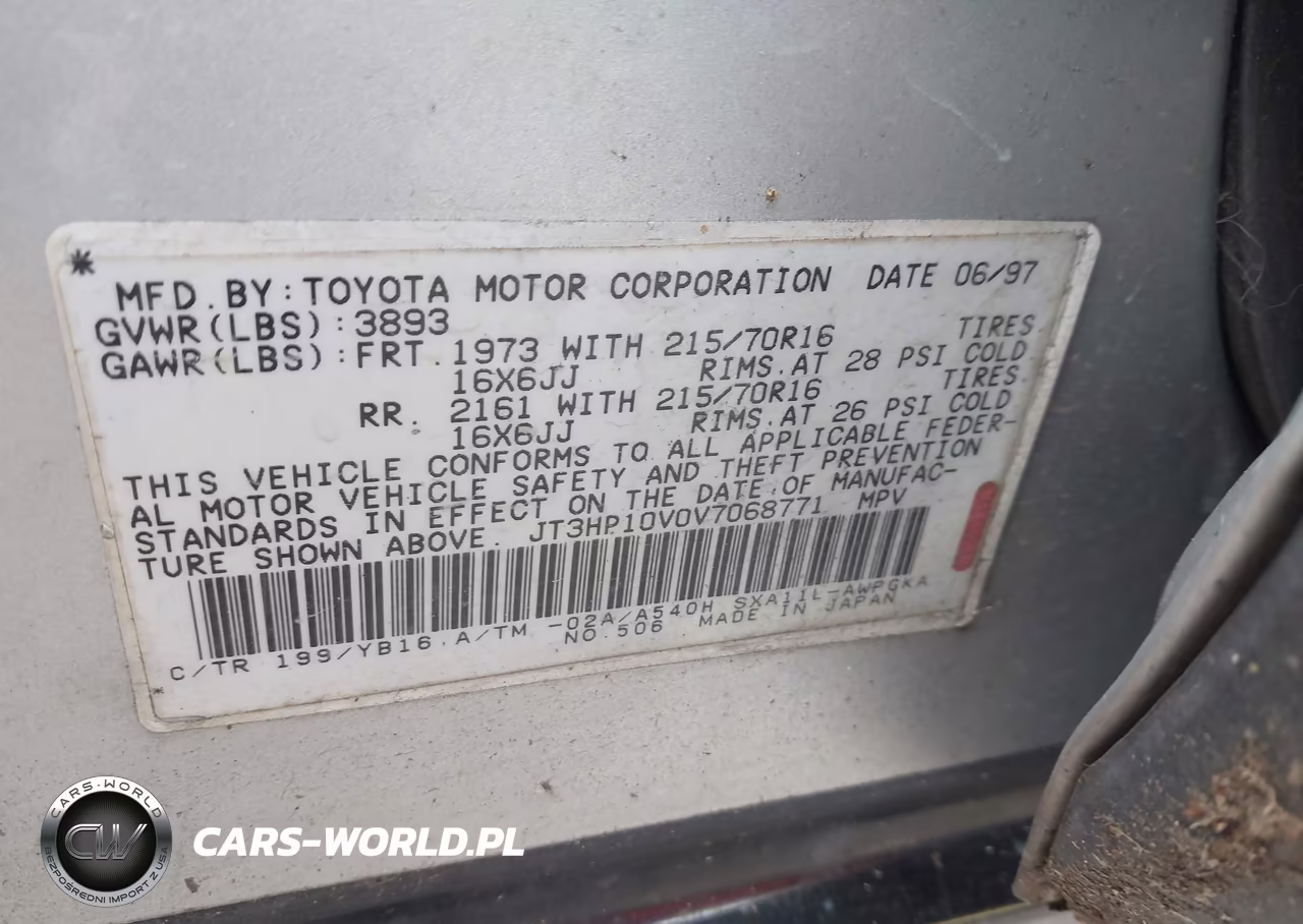 1997 Toyota Rav4 VIN:JT3HP10V0V7068771 - 9