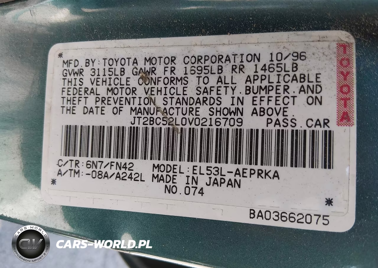 1997 Toyota Tercel Ce VIN:JT2BC52L0V0216709 - 9
