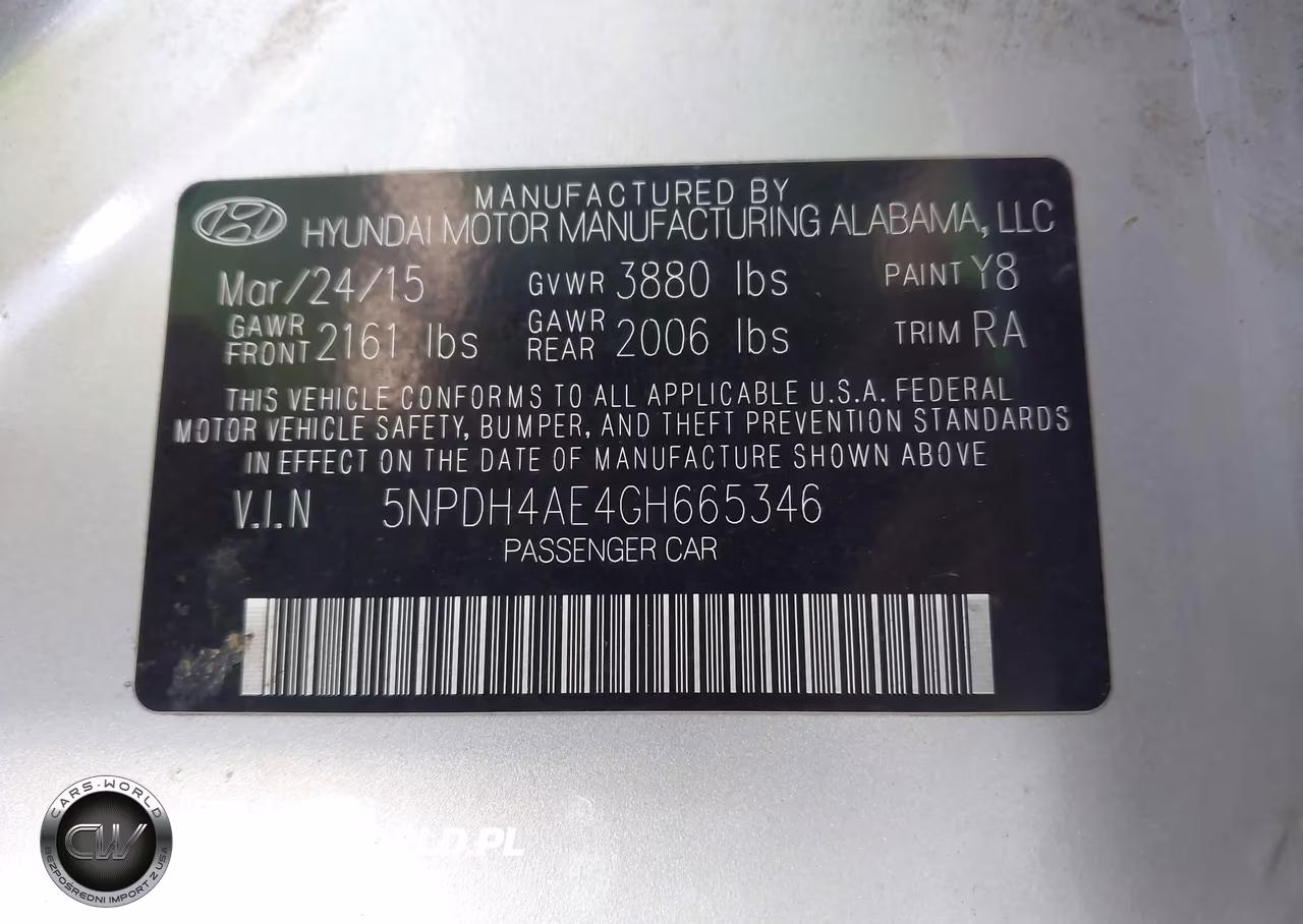 2016 Hyundai Elantra Se VIN:5NPDH4AE4GH665346 - 9