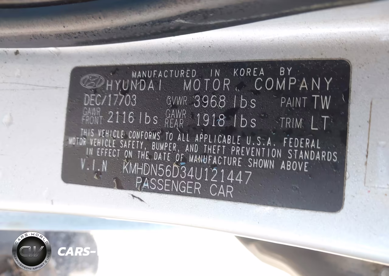 2004 Hyundai Elantra Gt VIN:KMHDN56D34U121447 - 9