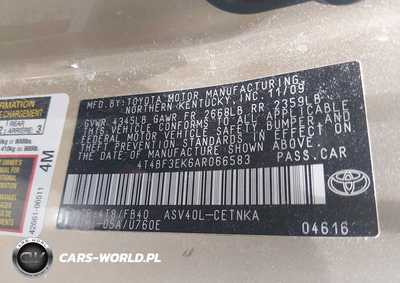 2010 Toyota Camry Le VIN:4T4BF3EK6AR066583 - 9