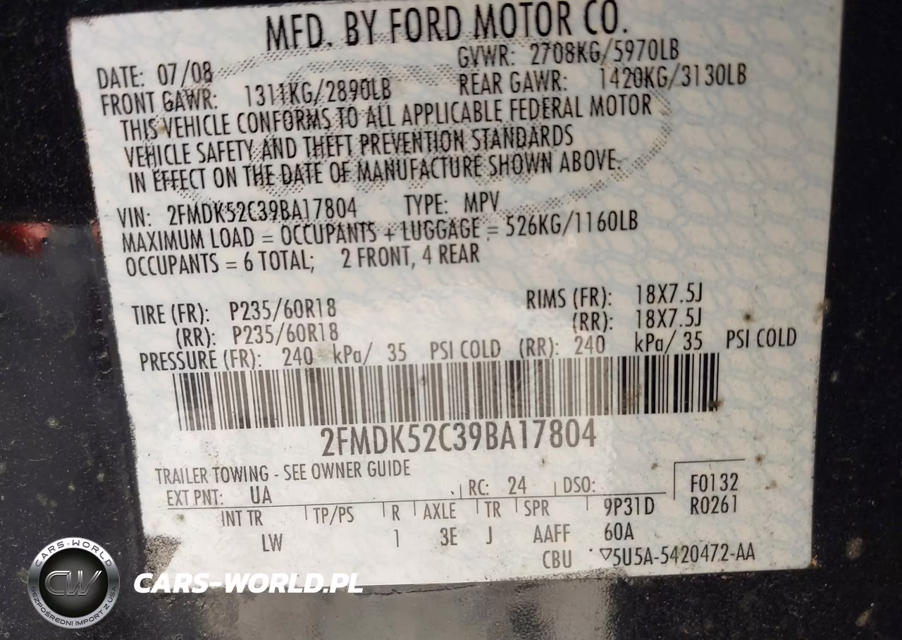 2009 Ford Flex Sel VIN:2FMDK52C39BA17804 - 9