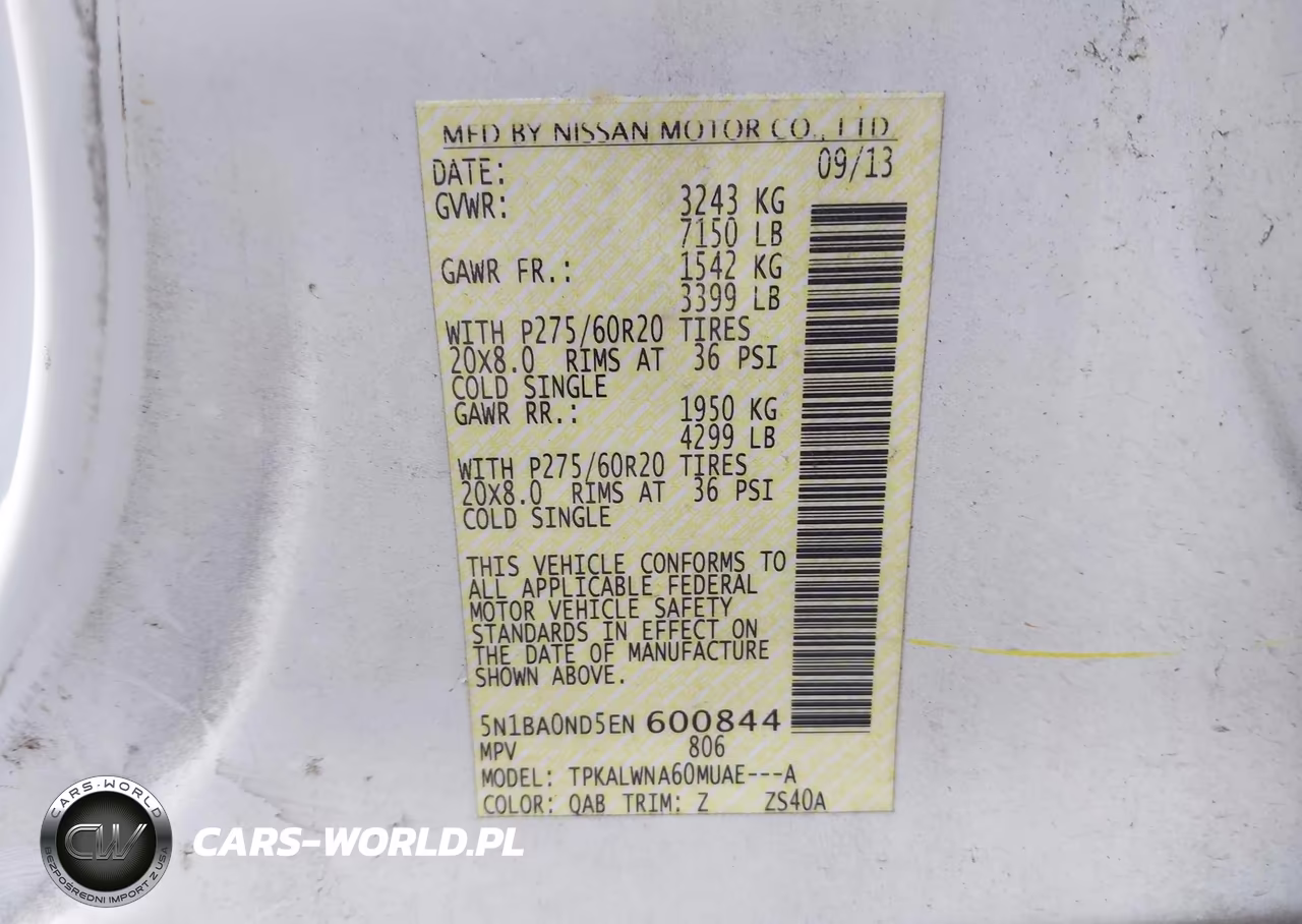 2014 Nissan Armada Platinum VIN:5N1BA0ND5EN600844 - 9