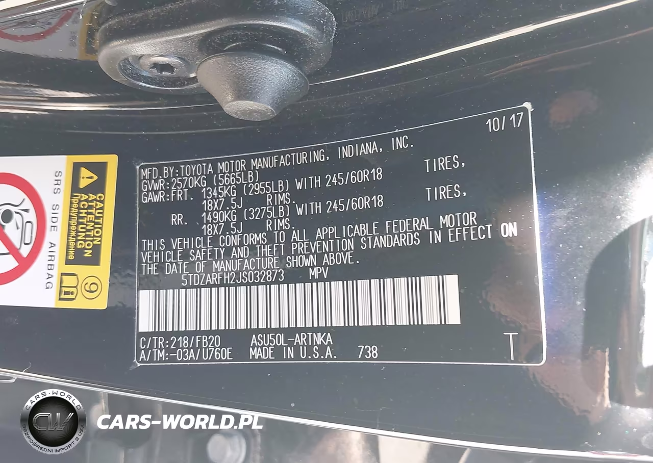 2018 Toyota Highlander Le VIN:5TDZARFH2JS032873 - 9