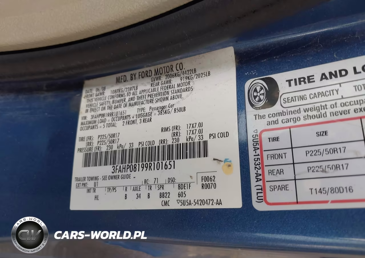 2009 Ford Fusion Sel VIN:3FAHP08199R101651 - 9