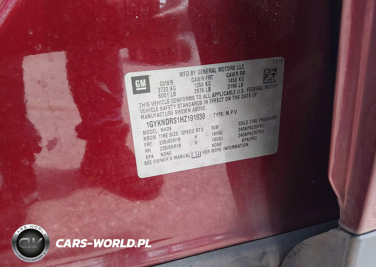 2017 Cadillac Xt5 Luxury VIN:1GYKNDRS1HZ191838 - 9
