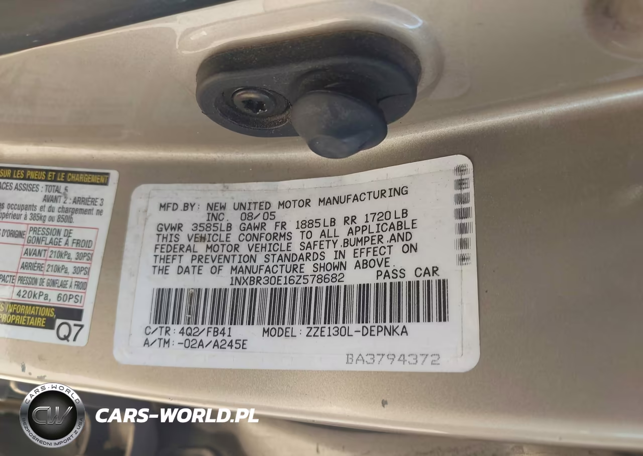 2006 Toyota Corolla Le VIN:1NXBR30E16Z578682 - 9