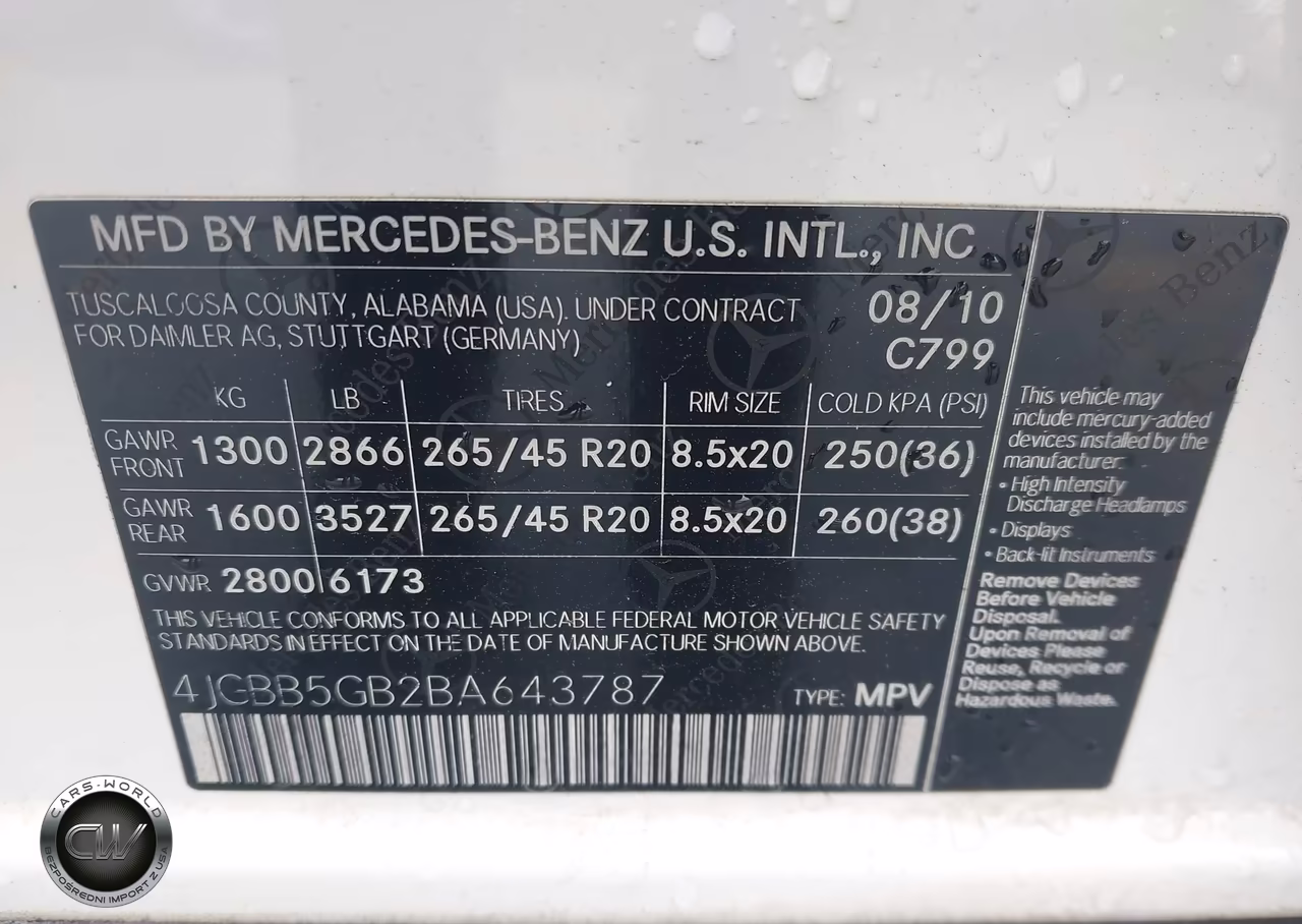 2011 Mercedes-Benz Ml 350 VIN:4JGBB5GB2BA643787 - 9