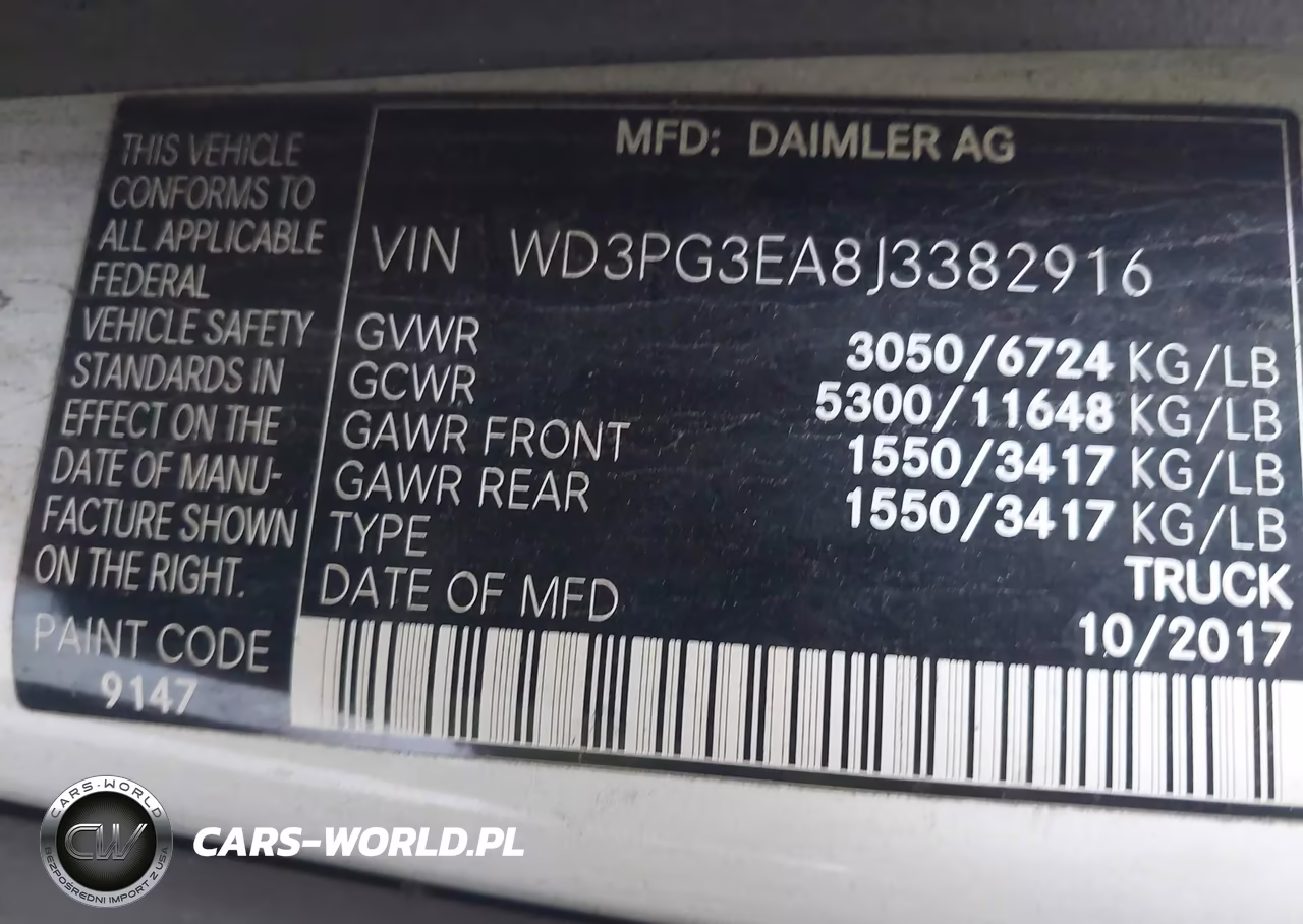 2018 Mercedes-Benz Metris VIN:WD3PG3EA8J3382916 - 9