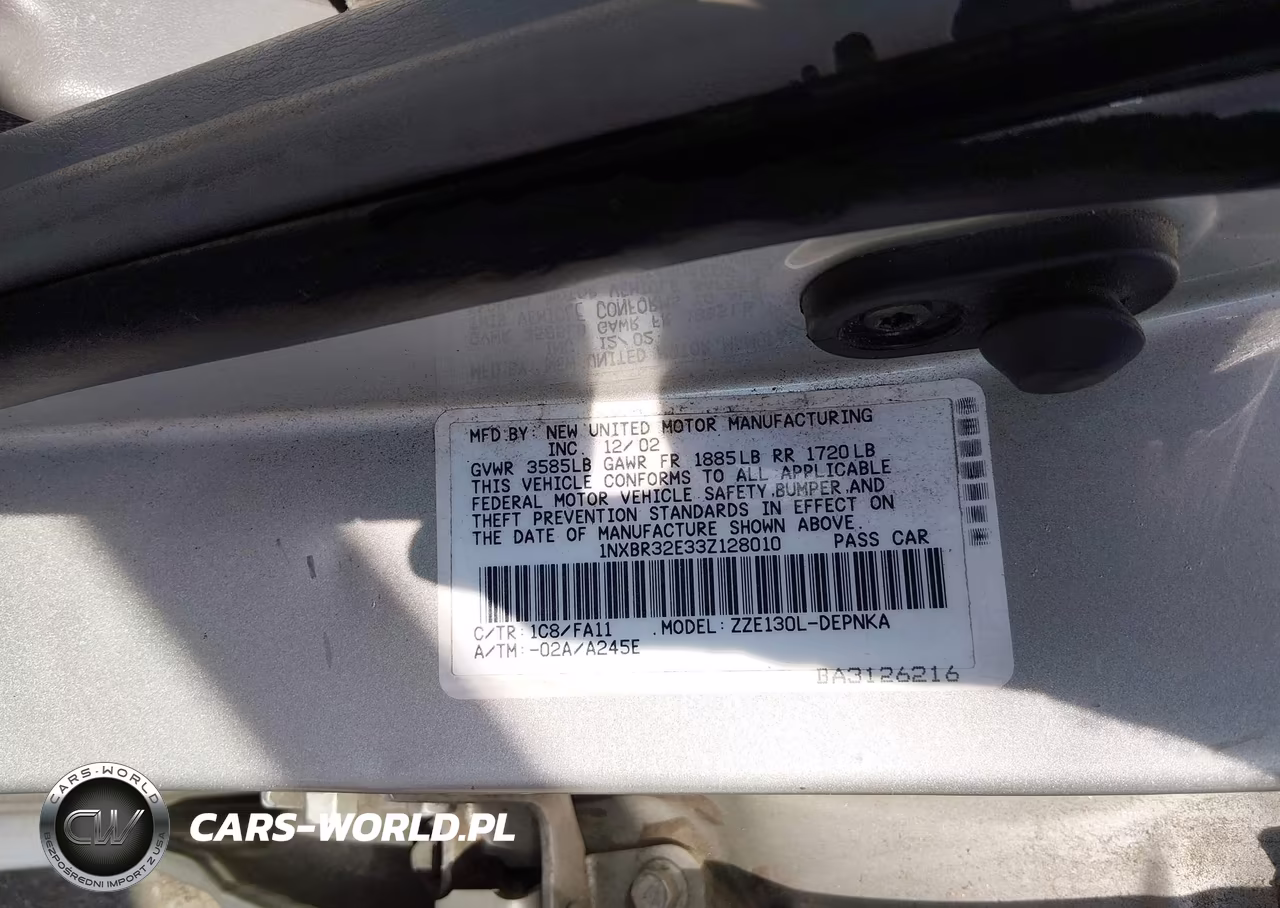 2003 Toyota Corolla Le VIN:1NXBR32E33Z128010 - 9