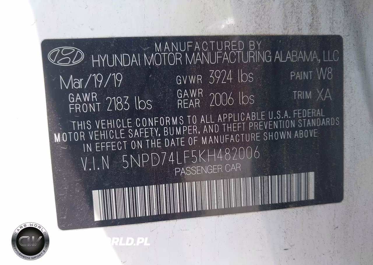 2019 Hyundai Elantra Se VIN:5NPD74LF5KH482006 - 9