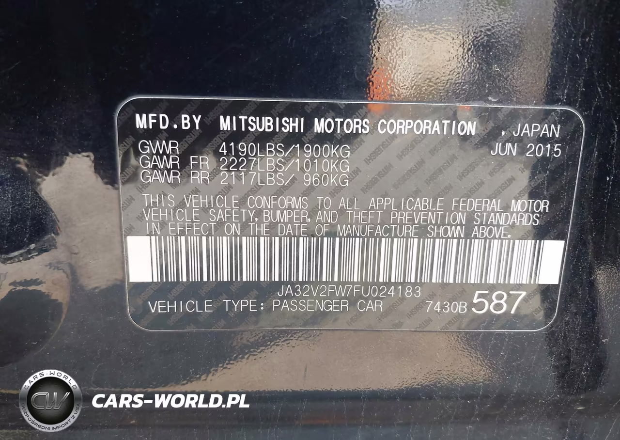 2015 Mitsubishi Lancer Se VIN:JA32V2FW7FU024183 - 9