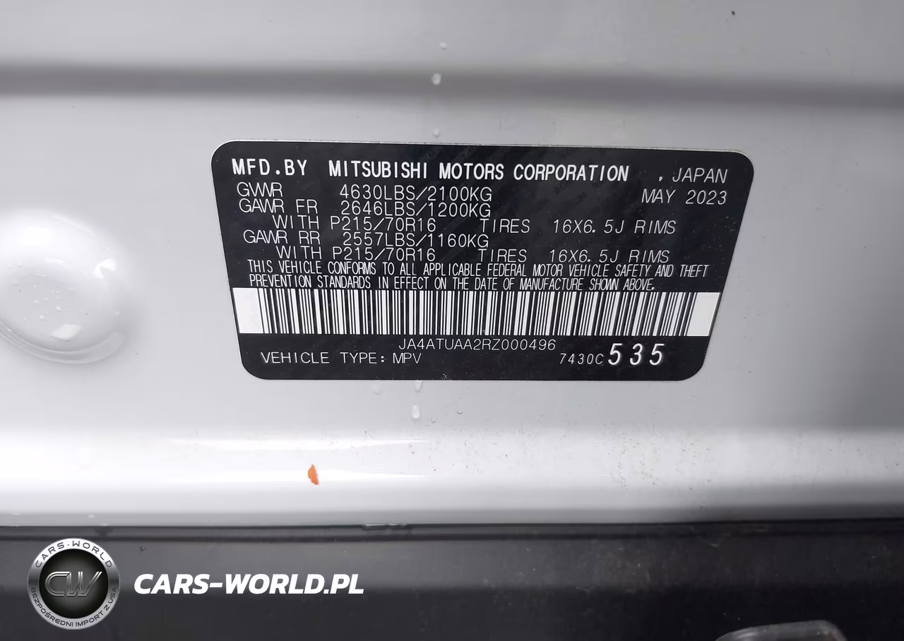 2024 Mitsubishi Eclipse Cross Es S-Awc VIN:JA4ATUAA2RZ000496 - 9