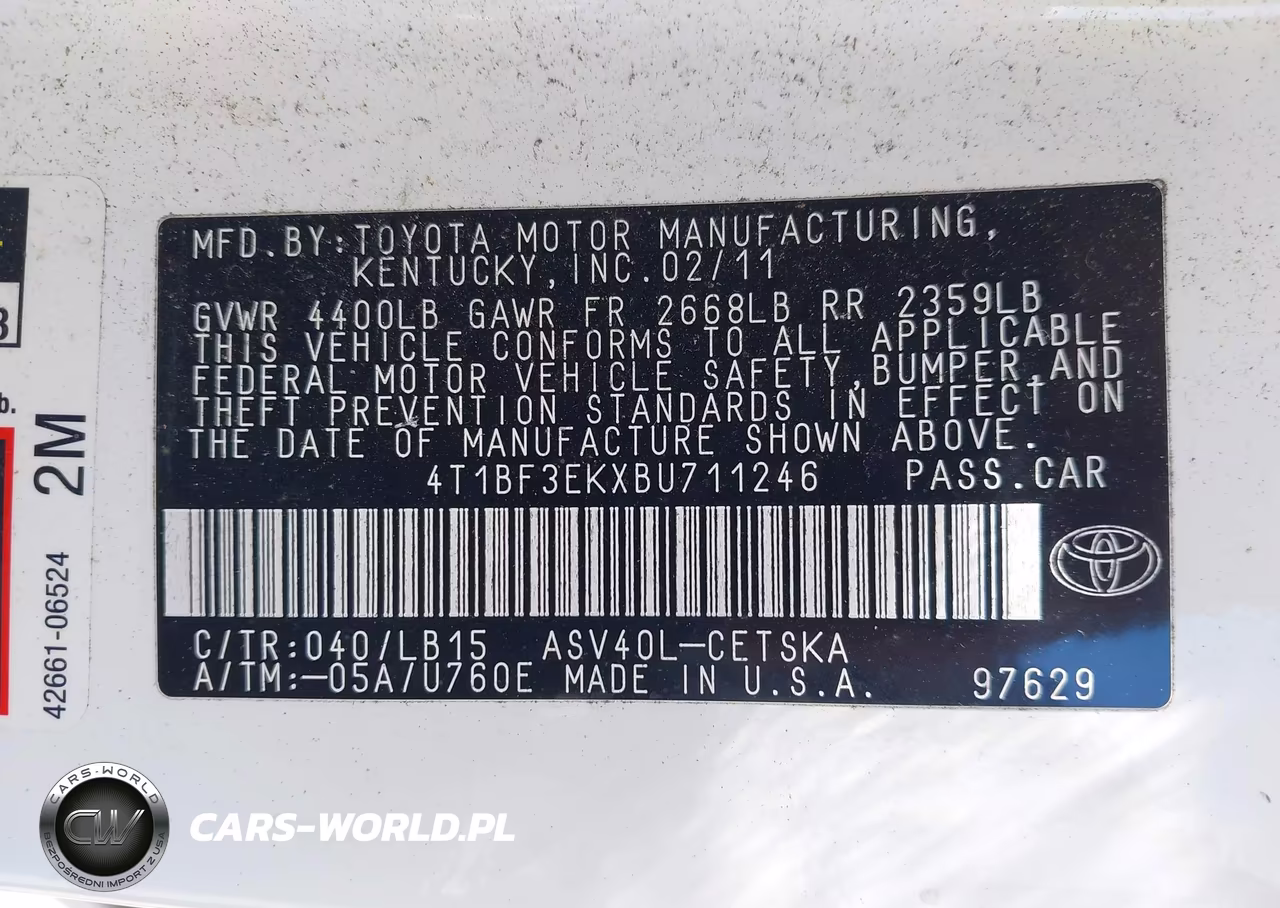 2011 Toyota Camry Se VIN:4T1BF3EKXBU711246 - 9