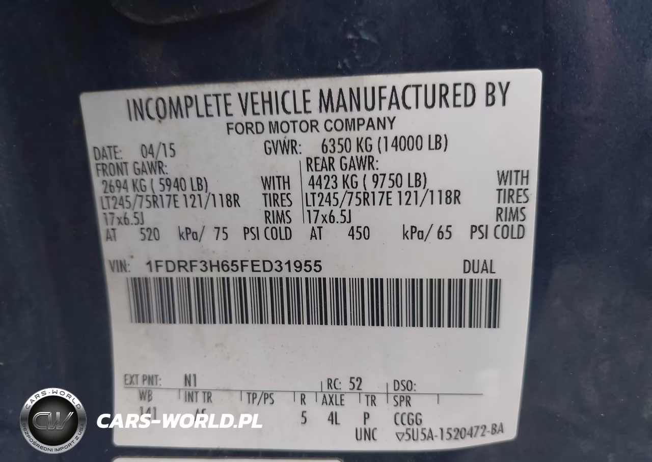 2015 Ford F-350 Chassis Xl-Xlt VIN:1FDRF3H65FED31955 - 9
