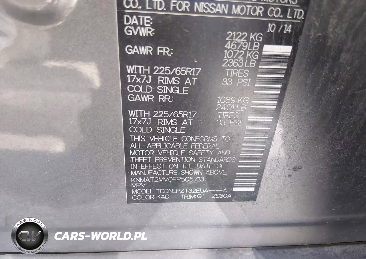 2015 Nissan Rogue S VIN:KNMAT2MV0FP505713 - 9