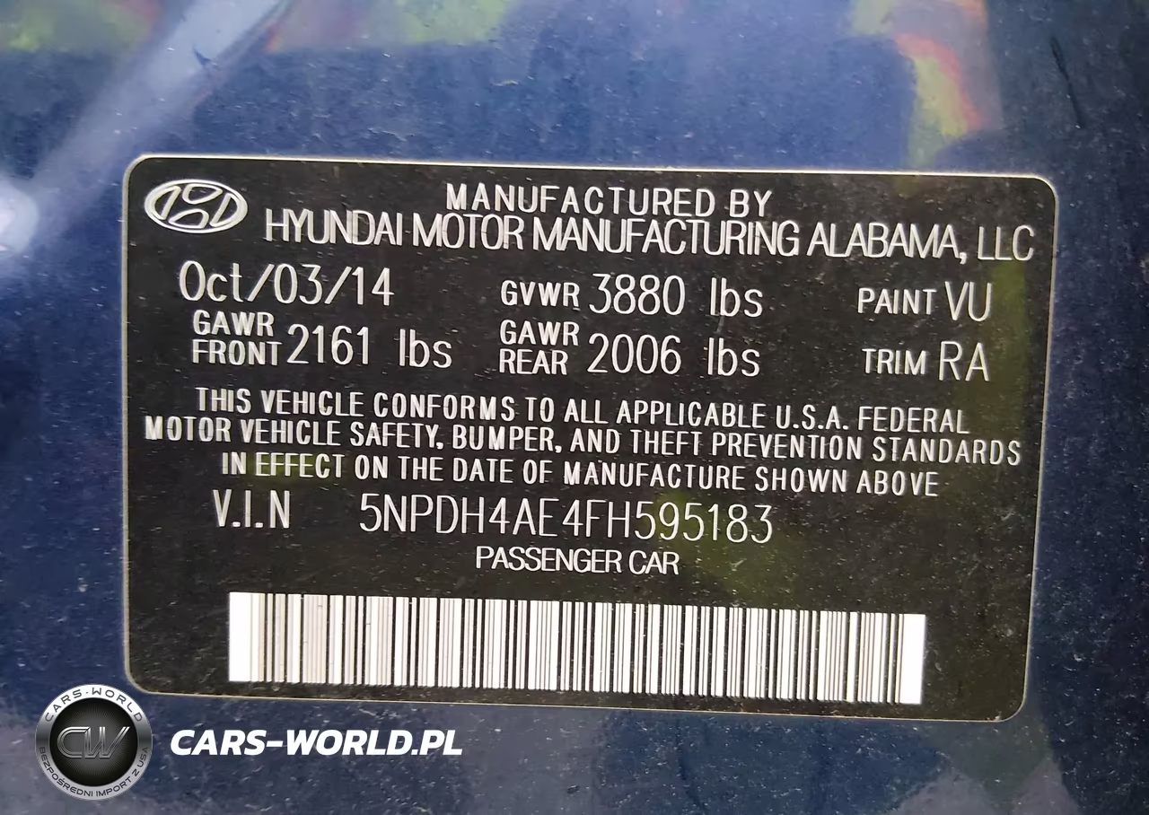 2015 Hyundai Elantra Se VIN:5NPDH4AE4FH595183 - 9