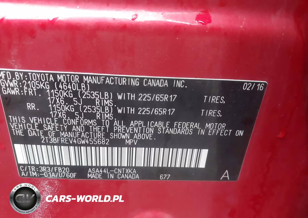 2016 Toyota Rav4 Le VIN:2T3BFREV4GW455682 - 9