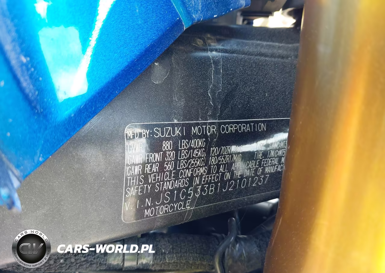 2018 Suzuki Gsx-S750 M-Z VIN:JS1C533B1J2101237 - 10