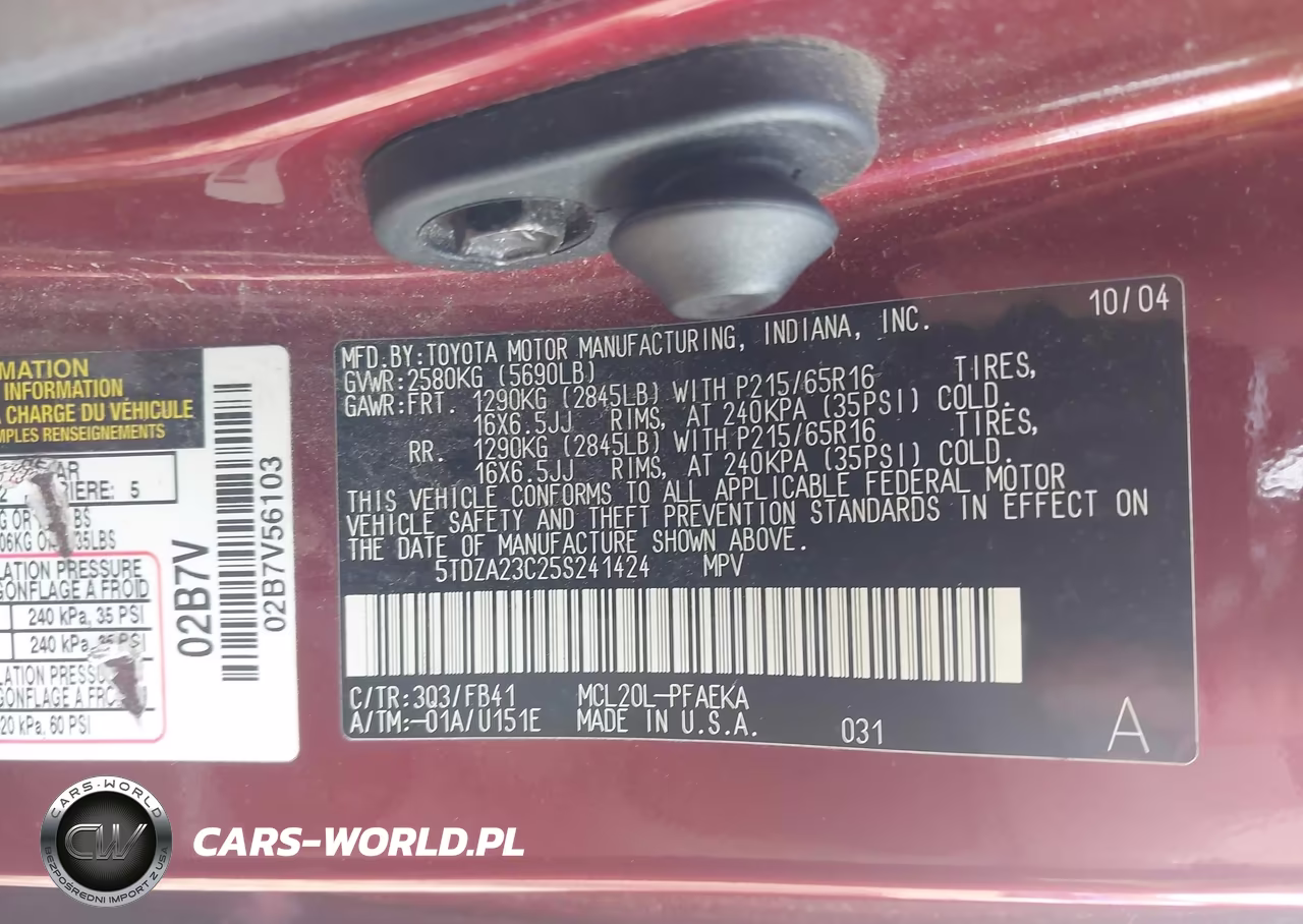 2005 Toyota Sienna Le VIN:5TDZA23C25S241424 - 9