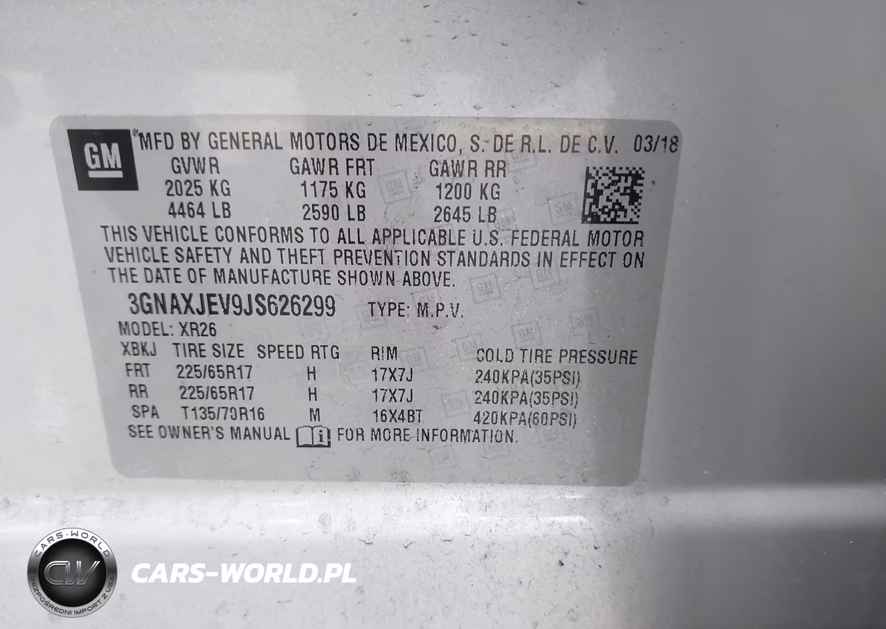 2018 Chevrolet Equinox Lt VIN:3GNAXJEV9JS626299 - 9