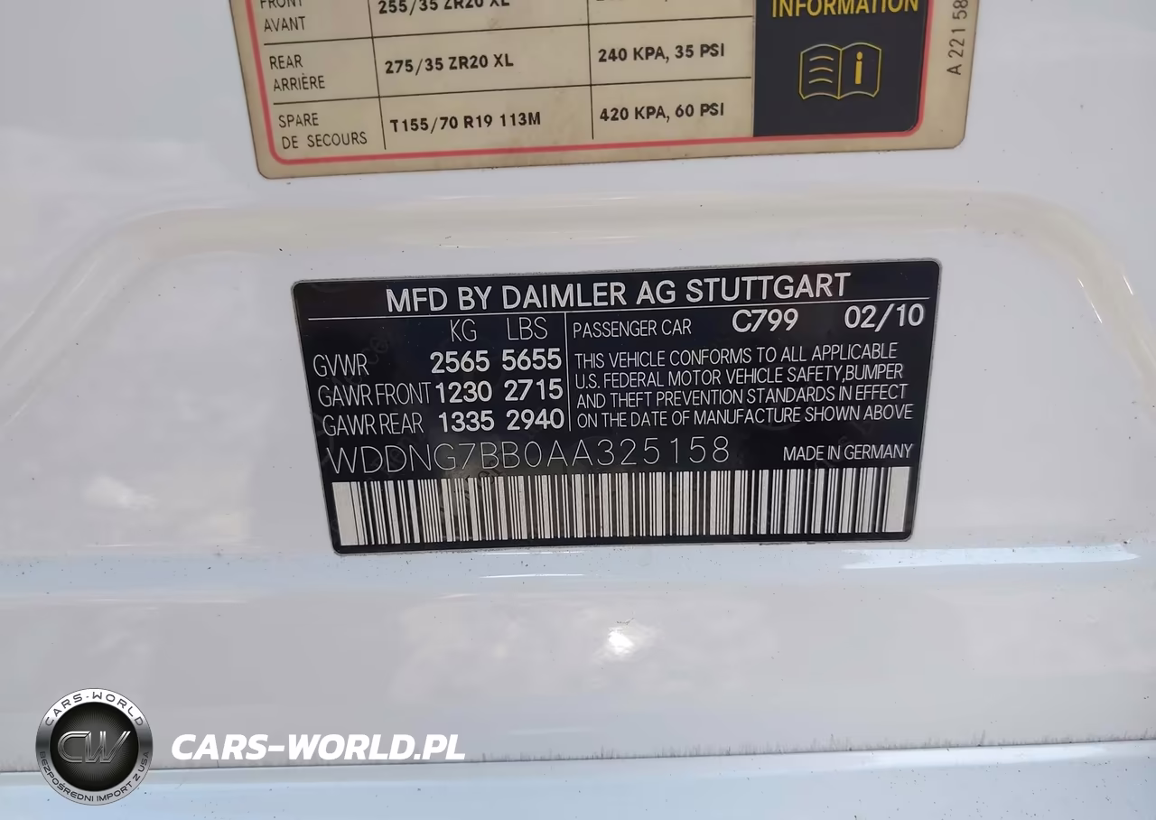 2010 Mercedes-Benz S 550 VIN:WDDNG7BB0AA325158 - 9