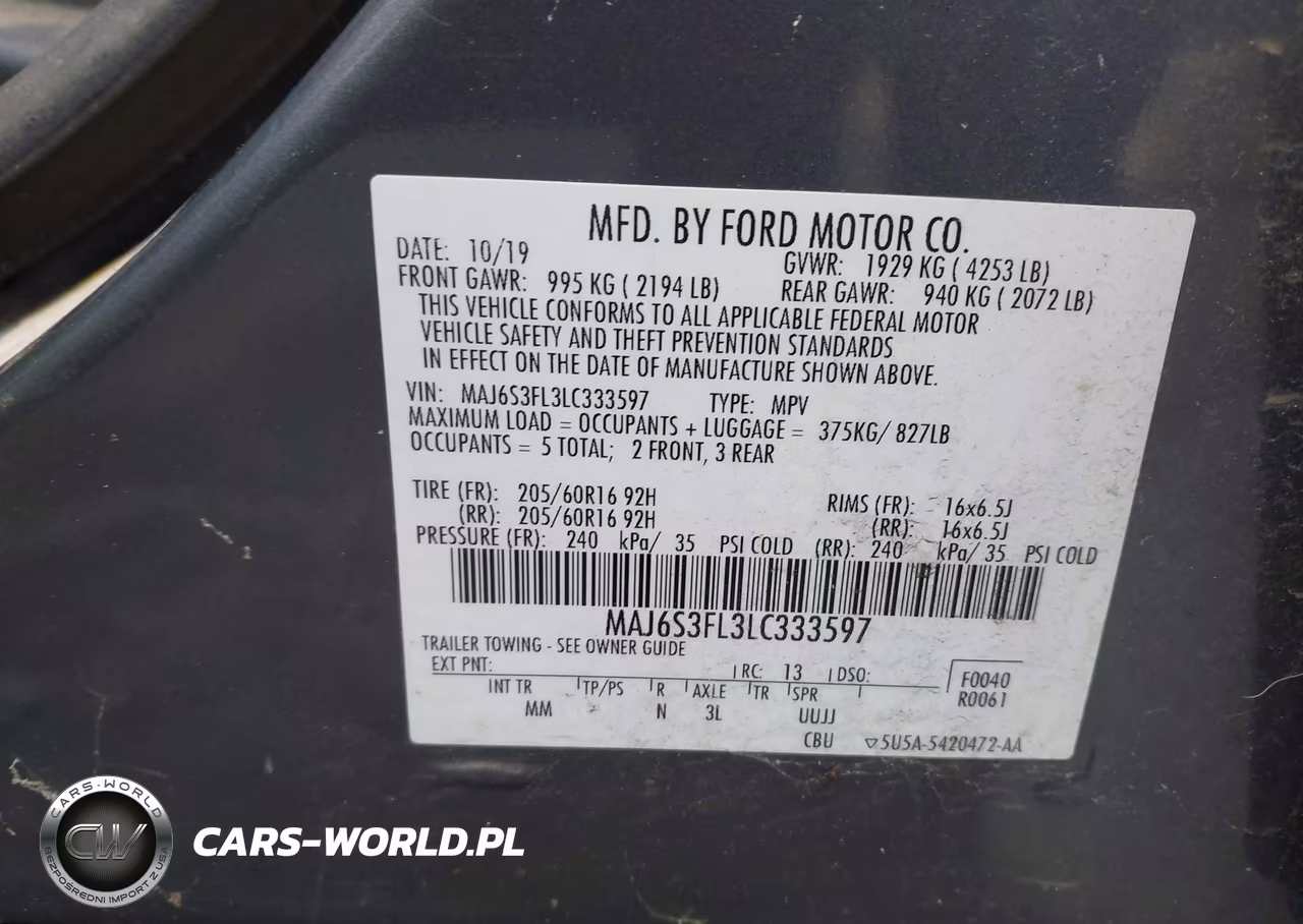 2020 Ford Ecosport S VIN:MAJ6S3FL3LC333597 - 9