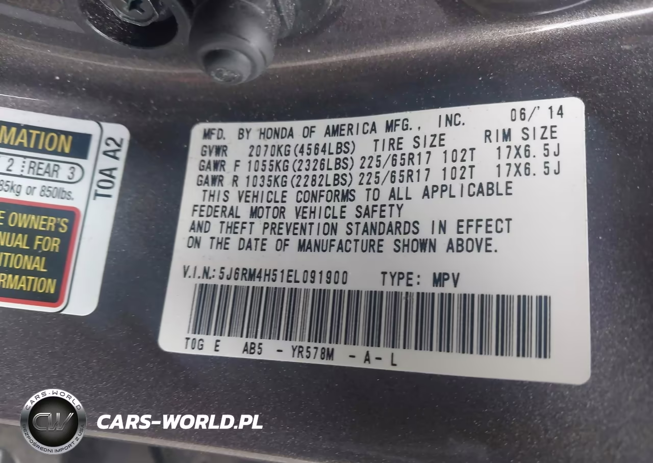 2014 Honda Cr-V Ex VIN:5J6RM4H51EL091900 - 9