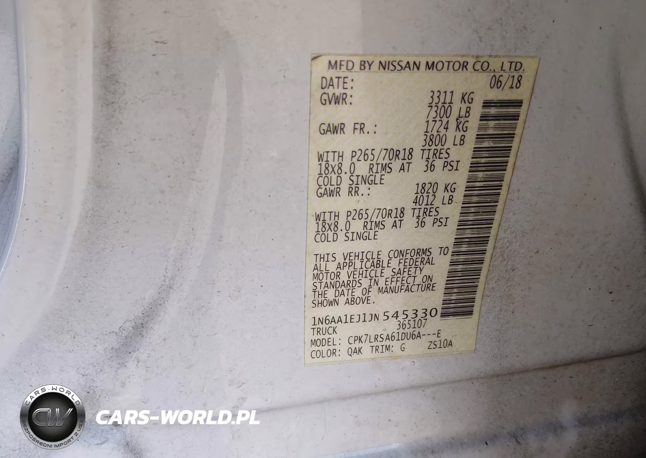 2018 Nissan Titan S VIN:1N6AA1EJ1JN545330 - 9