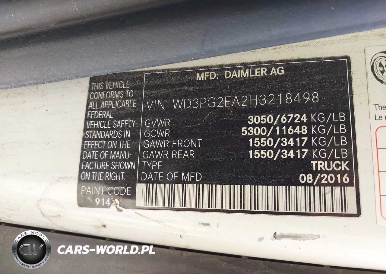 2017 Mercedes-Benz Metris VIN:WD3PG2EA2H3218498 - 9