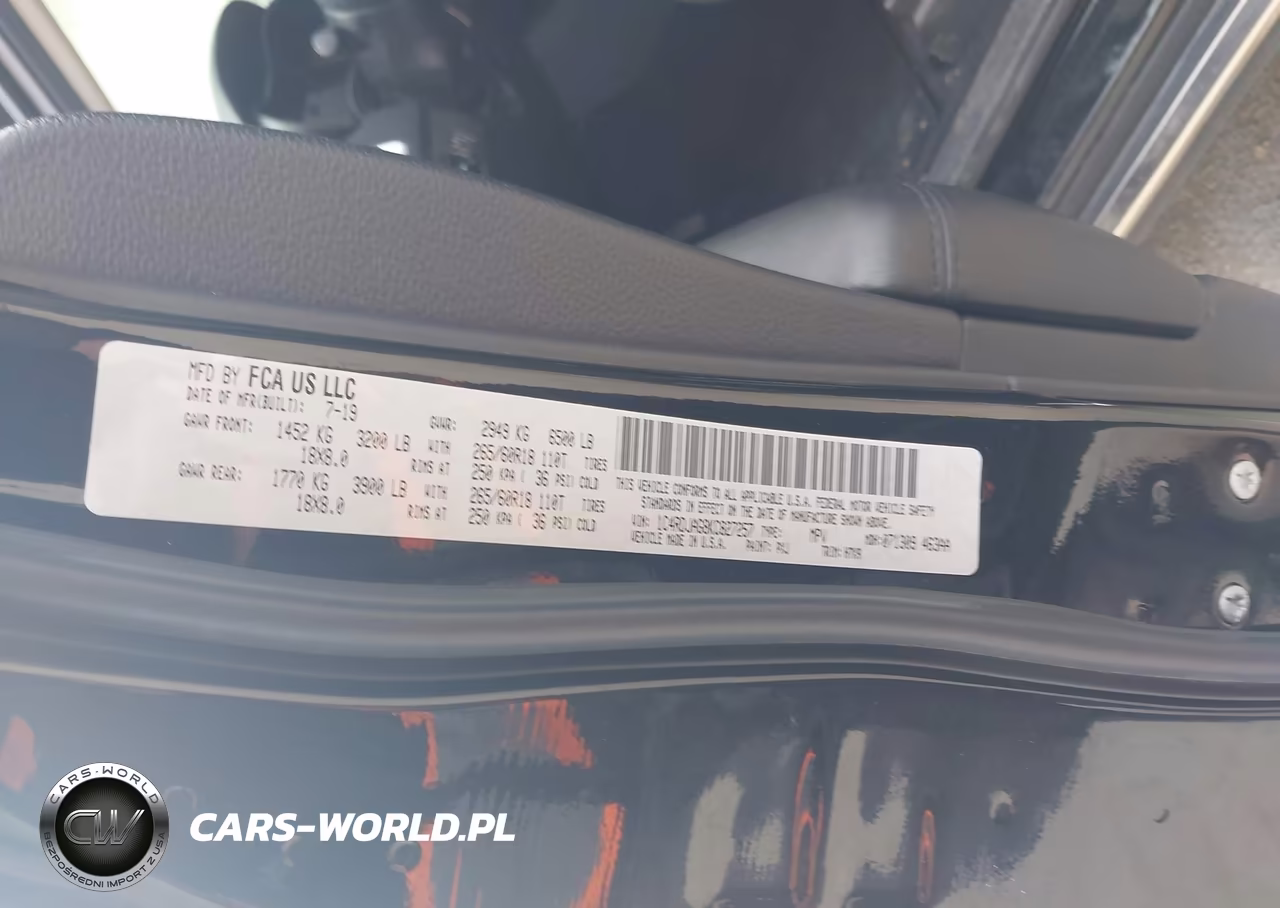2019 Dodge Durango Sxt Awd VIN:1C4RDJAG8KC827257 - 9