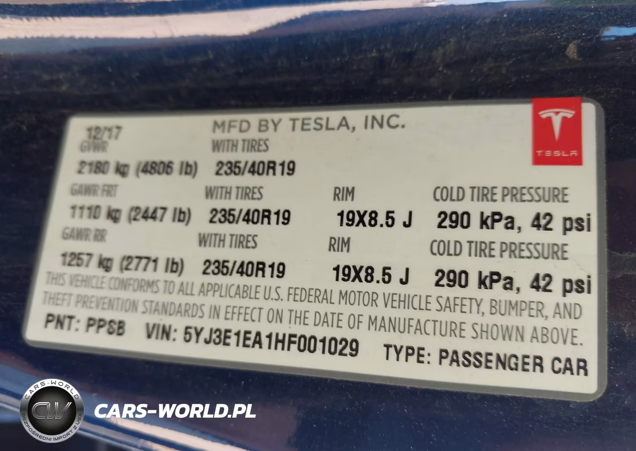 2017 Tesla Model 3 Long Range-Standard VIN:5YJ3E1EA1HF001029 - 9
