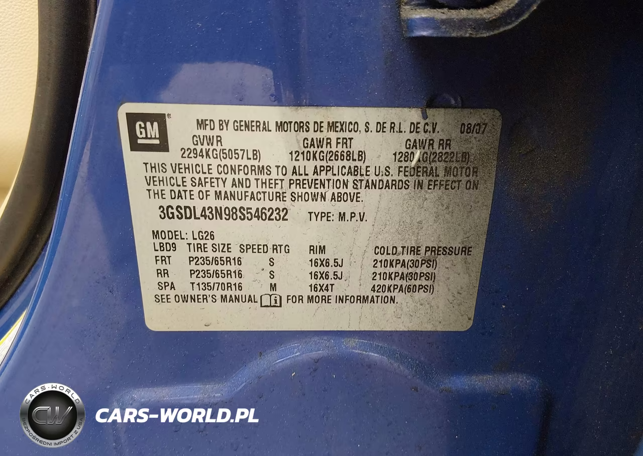 2008 Saturn Vue V6 Xe VIN:3GSDL43N98S546232 - 9