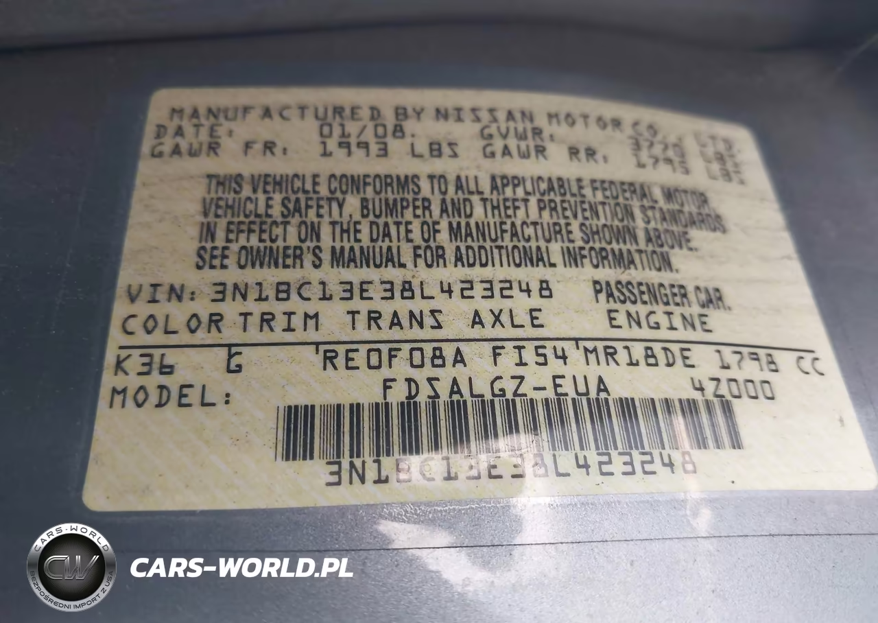 2008 Nissan Versa 1.8 Sl VIN:3N1BC13E38L423248 - 9