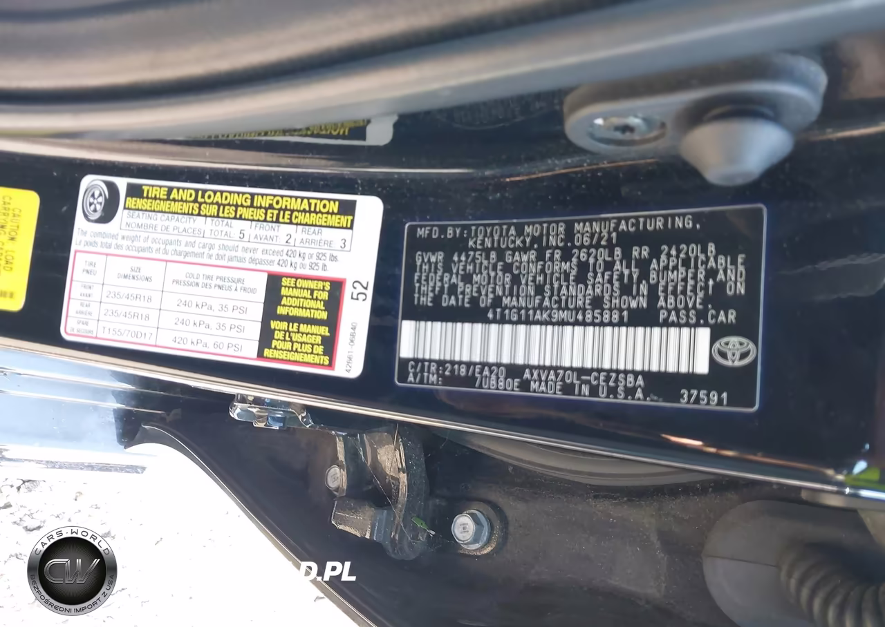 2021 Toyota Camry Se VIN:4T1G11AK9MU485881 - 9