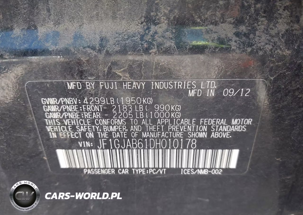 2013 Subaru Impreza 2.0I Premium VIN:JF1GJAB61DH010178 - 9