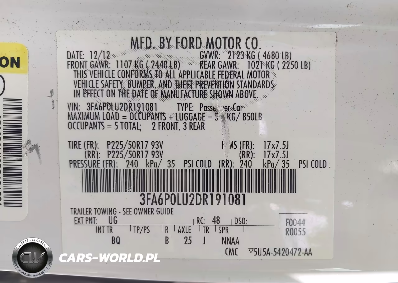 2013 Ford Fusion Hybrid Se VIN:3FA6P0LU2DR191081 - 9