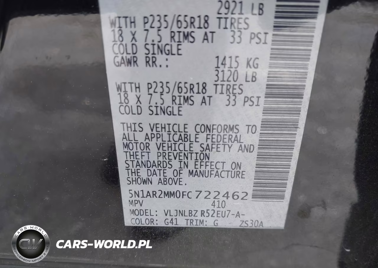2015 Nissan Pathfinder S VIN:5N1AR2MM0FC722462 - 9