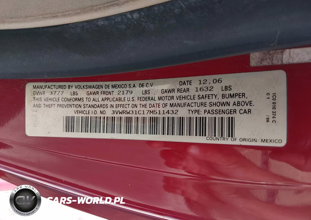 2007 Volkswagen New Beetle 2.5 VIN:3VWRW31C17M511432 - 9