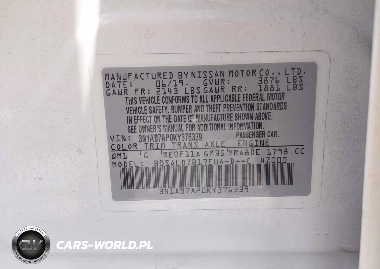 2019 Nissan Sentra Sv VIN:3N1AB7AP0KY376339 - 9