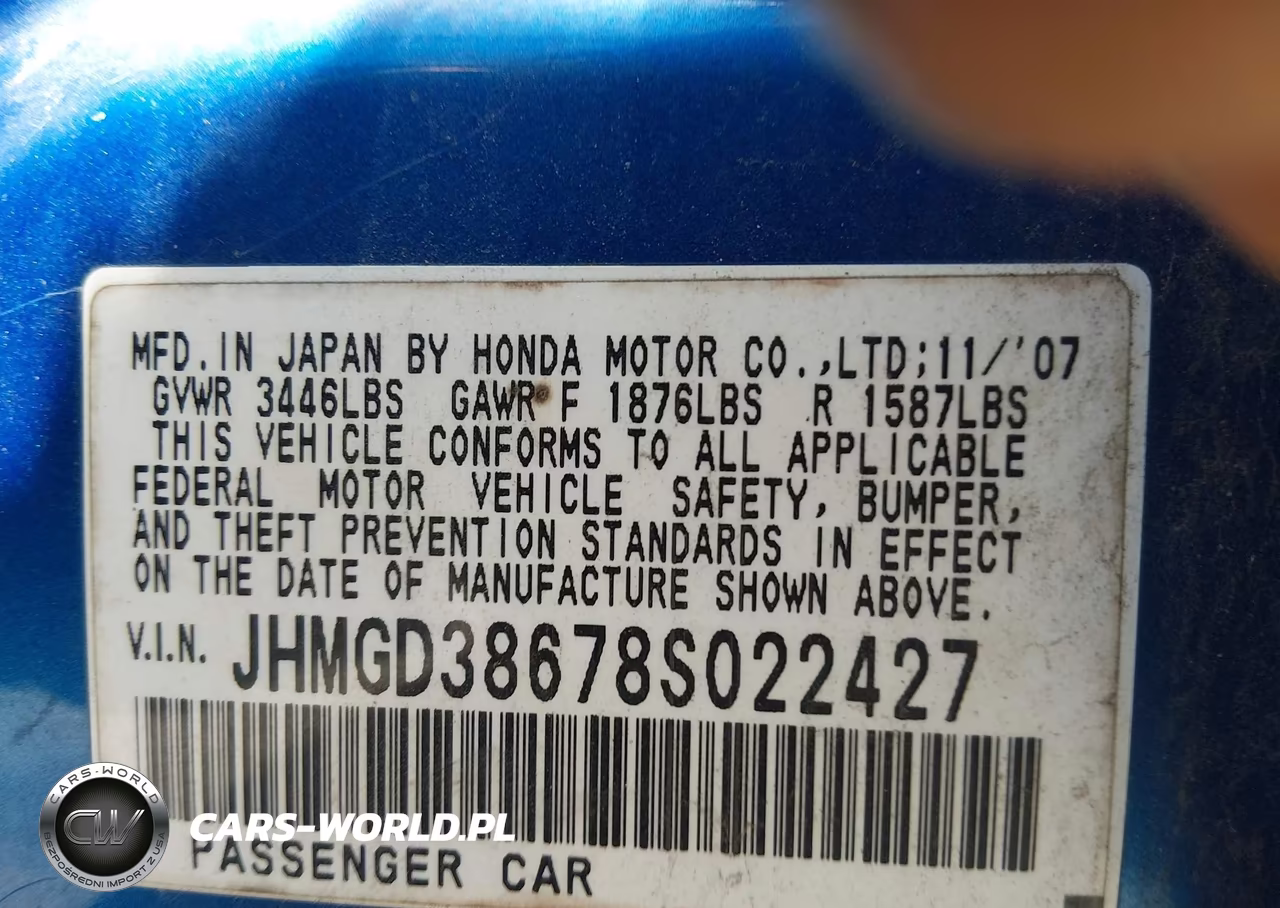 2008 Honda Fit Sport VIN:JHMGD38678S022427 - 9