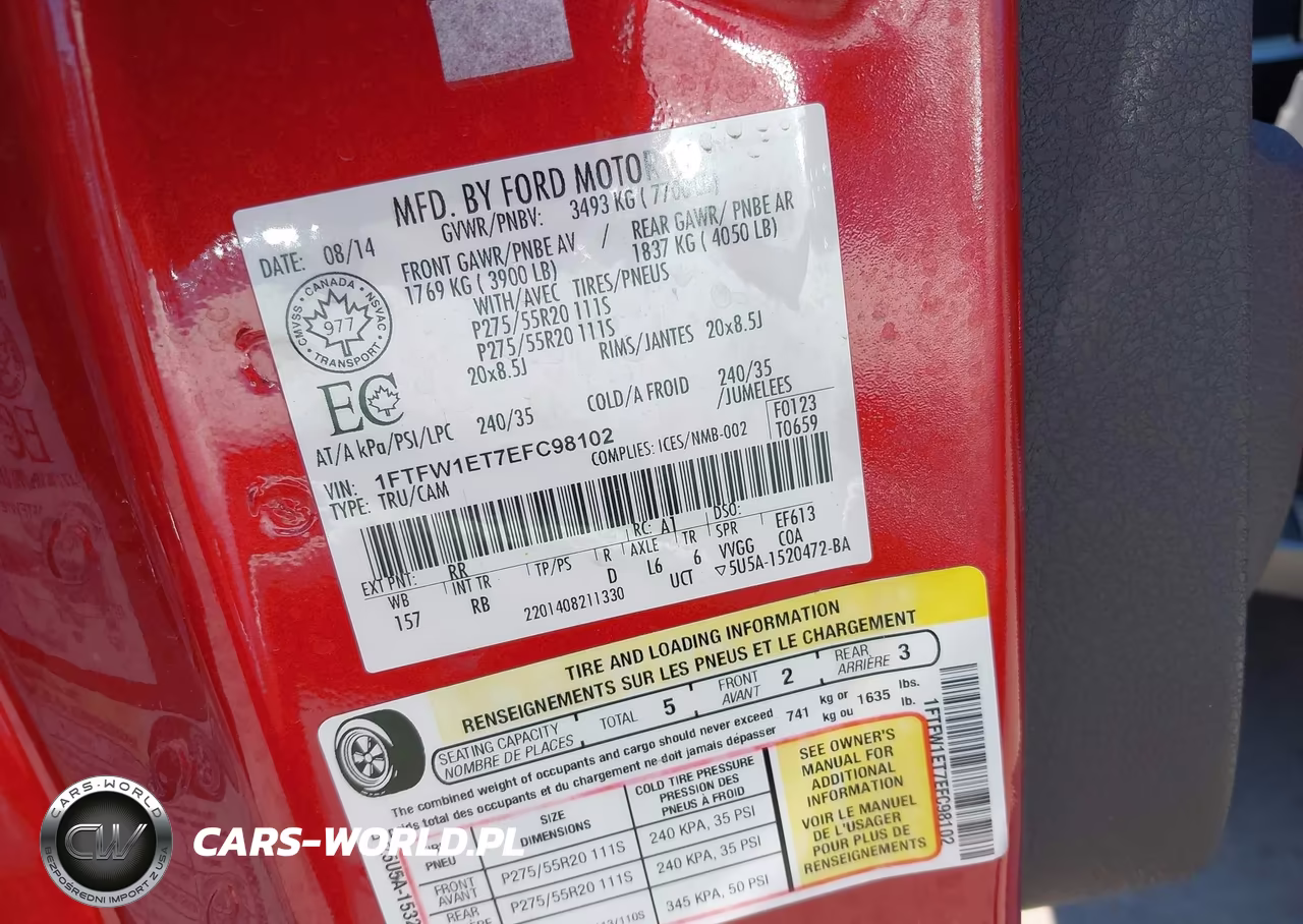 2014 Ford F-150 Fx4 VIN:1FTFW1ET7EFC98102 - 9