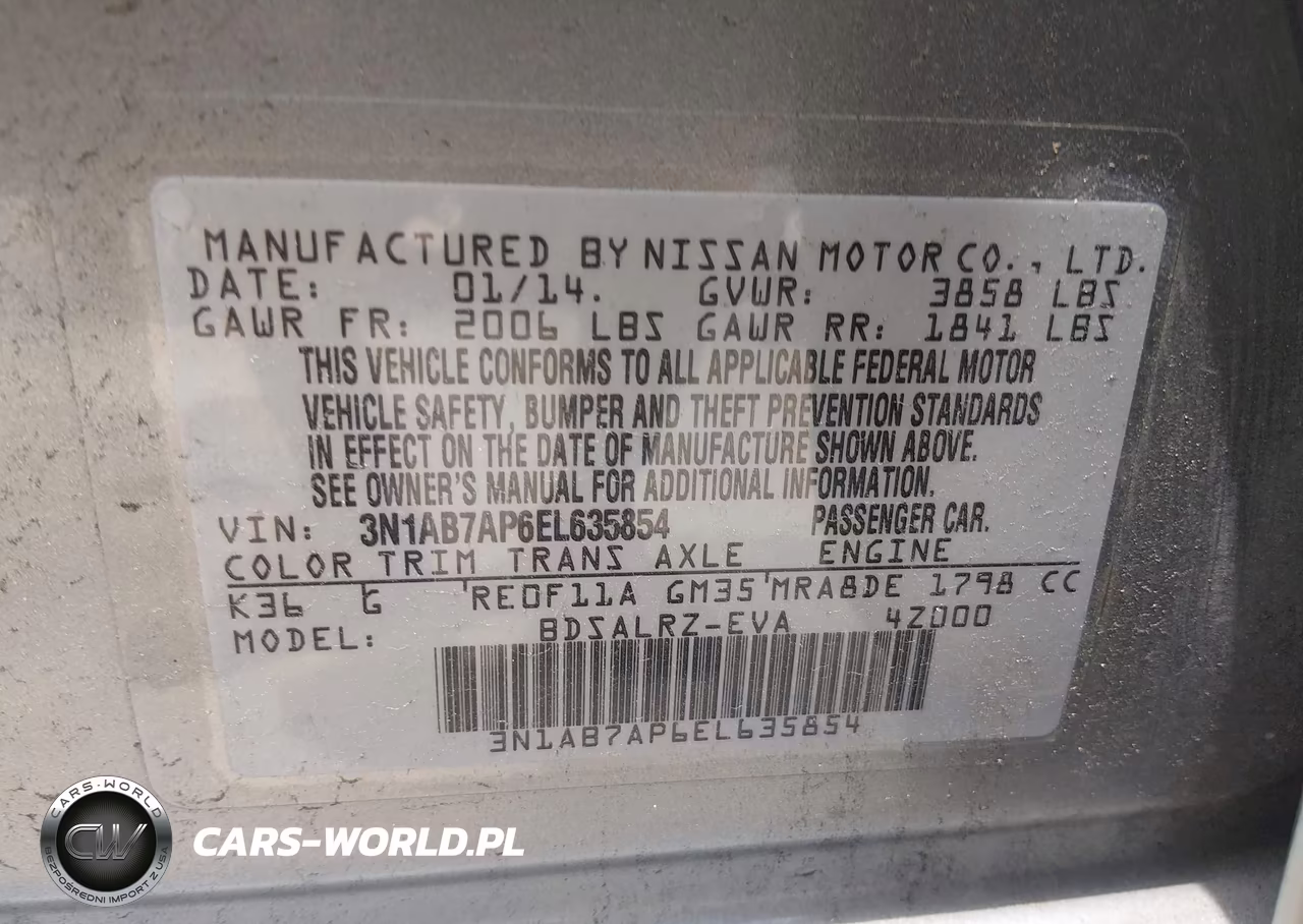 2014 Nissan Sentra Sr VIN:3N1AB7AP6EL635854 - 9