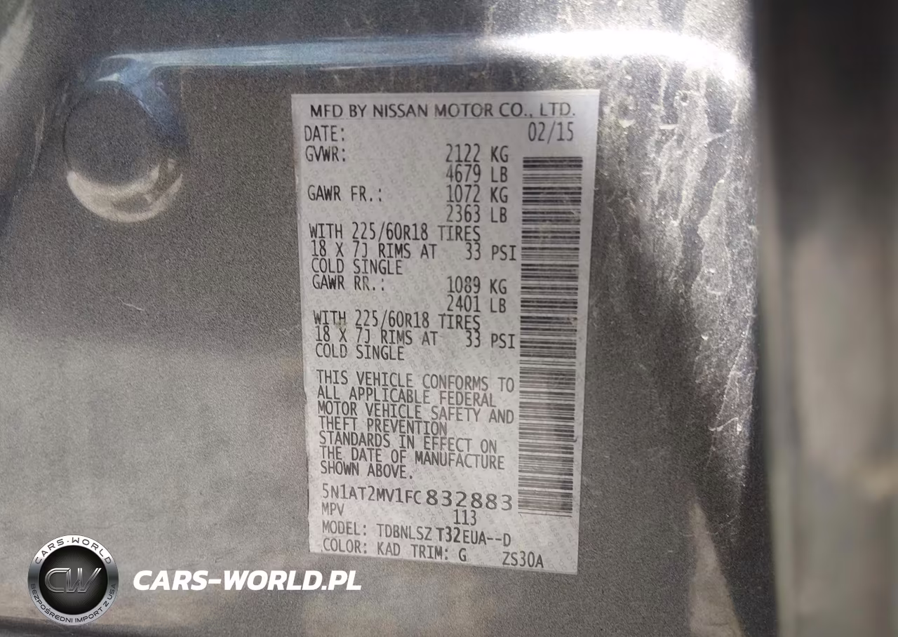 2015 Nissan Rogue Sl VIN:5N1AT2MV1FC832883 - 9