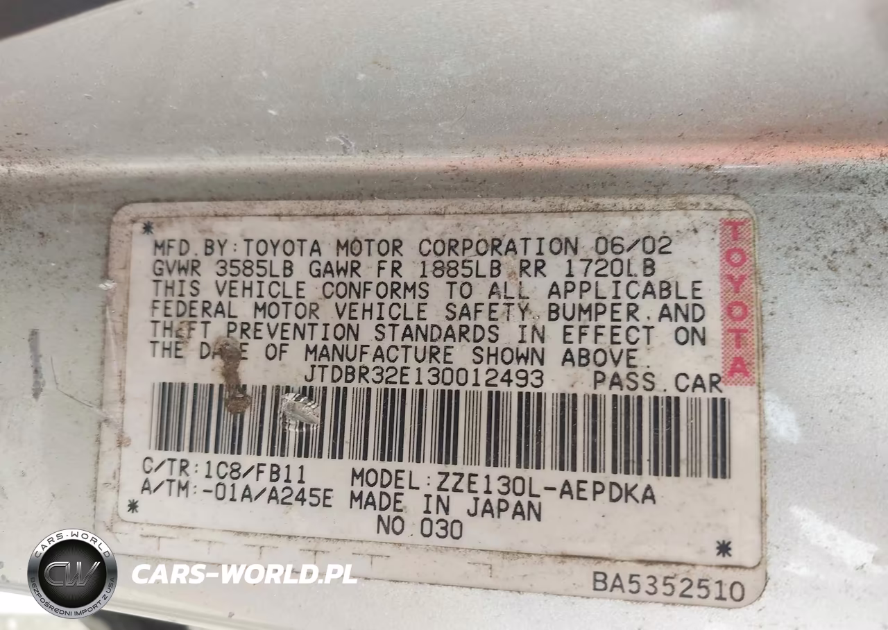 2003 Toyota Corolla Ce VIN:JTDBR32E130012493 - 9