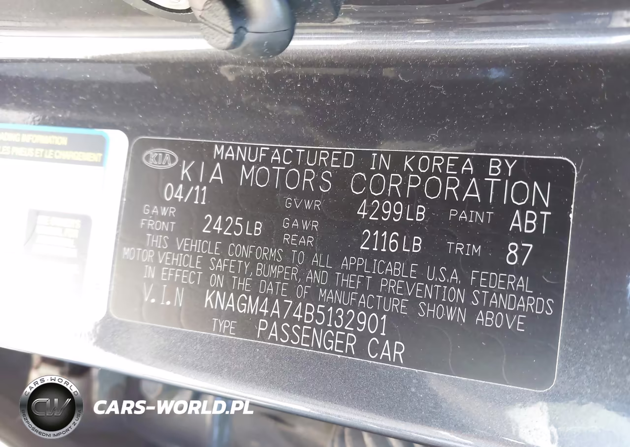 2011 Kia Optima Lx VIN:KNAGM4A74B5132901 - 9