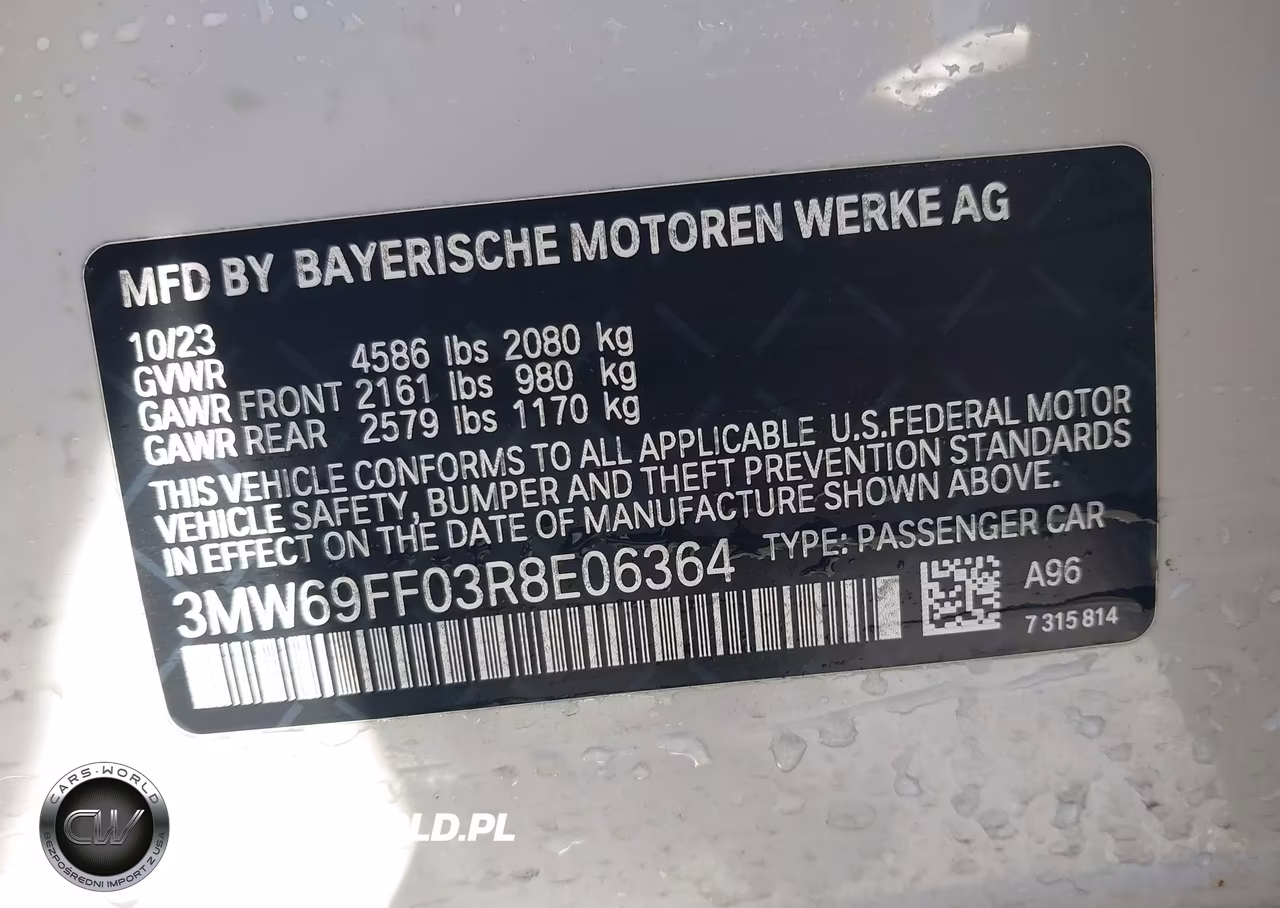 2024 BMW 330I VIN:3MW69FF03R8E06364 - 9